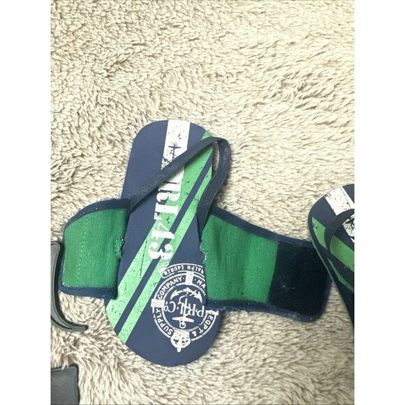 Polo Ralph Lauren Kids Shoes 9 Slide w/ Strap Slip On Sandals Blue - Picture 12 of 16